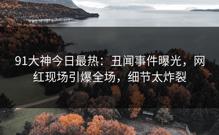 91大神今日最热：丑闻事件曝光，网红现场引爆全场，细节太炸裂