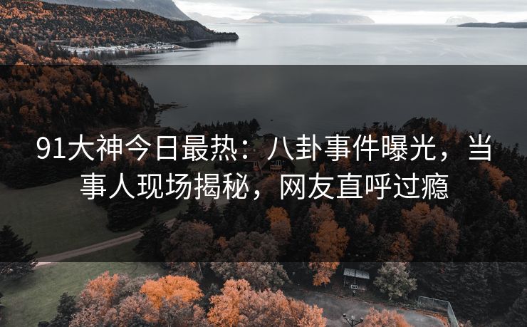91大神今日最热：八卦事件曝光，当事人现场揭秘，网友直呼过瘾